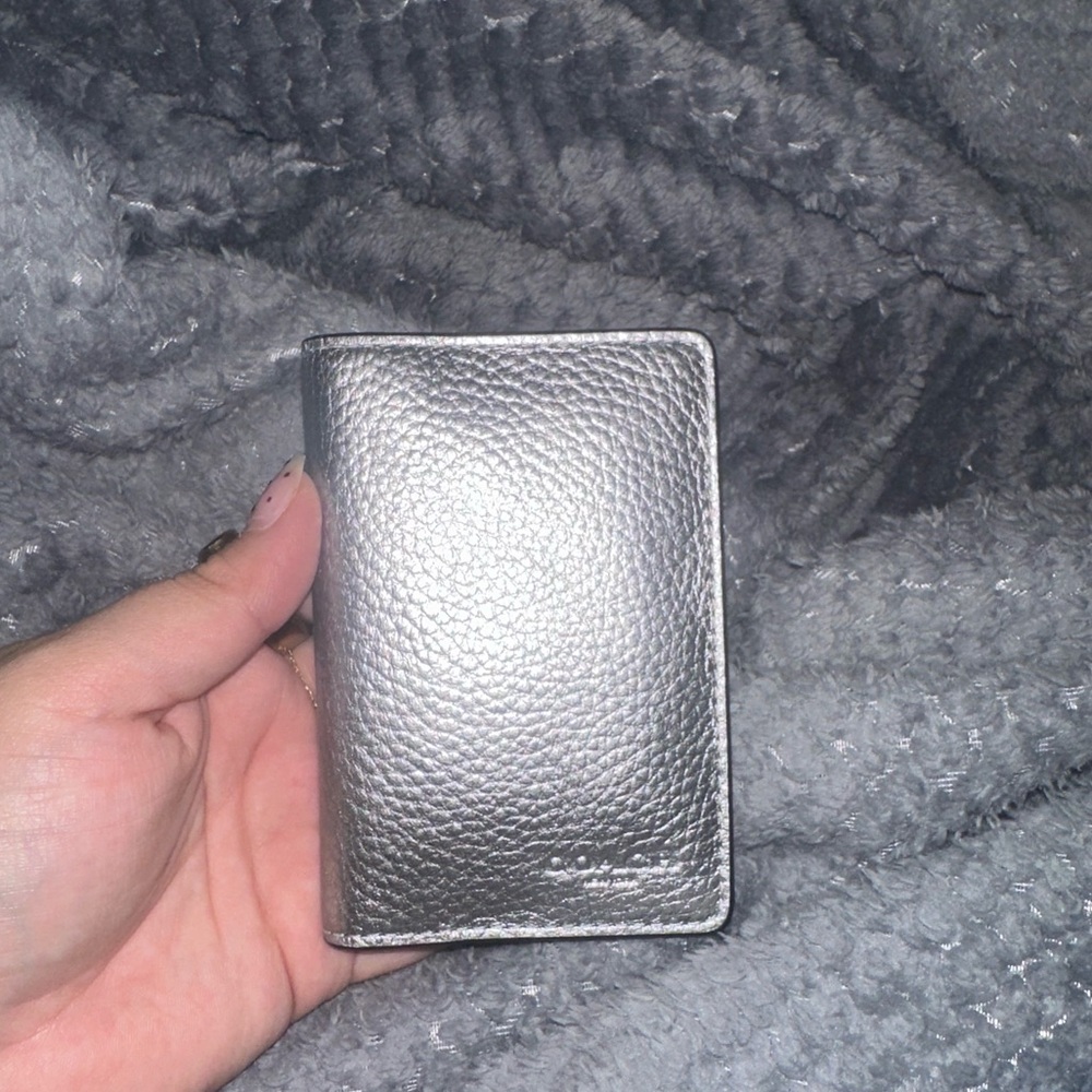 Coach Silver Leather Card Holder